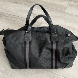 Duffle Gucci Luggage Black Supreme Canvas